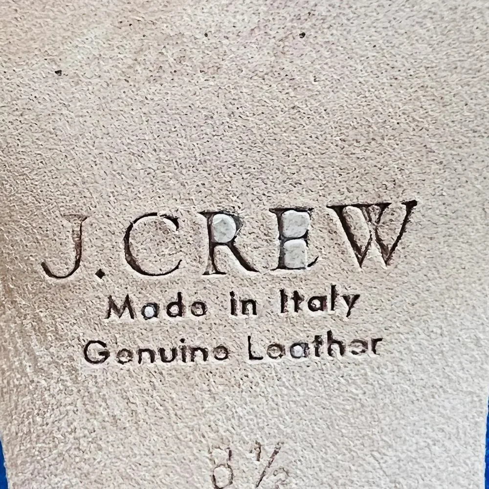 J Crew Shoes Womens 8.5 Blue Suede Round Toe Stiletto Heel Pumps Made Italy